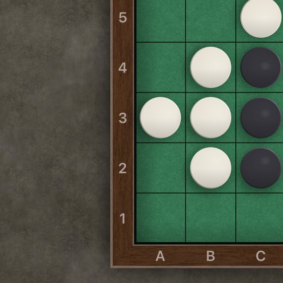 Reversi on an iPad, the same corner on dark concrete.